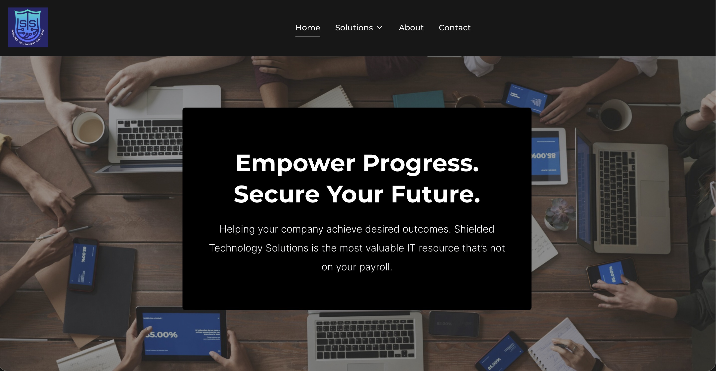 Shielded Solutions website preview